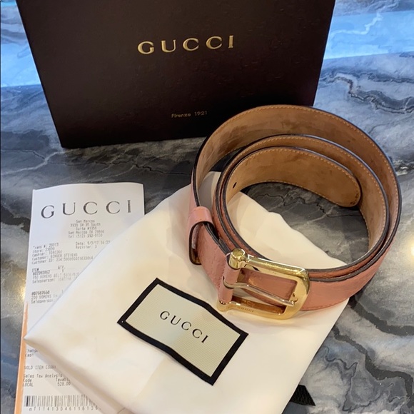 Gucci pink guccissima belt main image 4